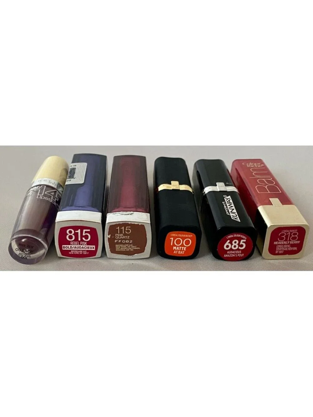 Lot of 6 NEW L'Oreal Maybelline Colour Riche Lipstick Bold Matte Pink Nude AS IS
